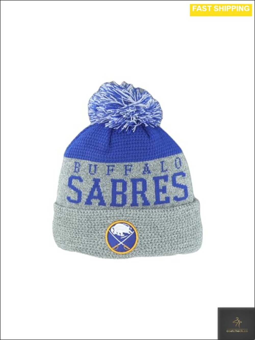 NHL Officially Licensed Buffalo Sabres Beanie Pom Ozone Knit Hat